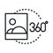 360 picture view virtual tour image linear style icon design