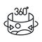 360 picture view virtual tour panorama linear style icon design