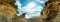 360 Spherical panorama of the beach and rocks on Lake Baikal