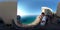 360 VR 4K Landscape of Tropea Beach from terrace in Calabria ITALY