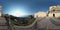 360 VR 4K Landscape of Tropea church from terrace in Calabria ITALY