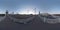 360 VR Moscow view with car traffic, Pushkinsky Bridge and river. Russia