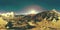 360 vr panoramic view of sunset over Kala Patthar. Mount Everest and Khumbu valley, Nepal of the Himalayas. Gorak Shep