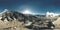 360 vr panoramic view of sunset over Kala Patthar. Mount Everest and Khumbu valley, Nepal of the Himalayas. Gorak Shep