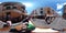 360VR 4K Video of Lipari main street  Aeolian Islands of Sicily Italy