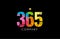 365 number grunge color rainbow numeral digit logo