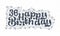 36th Happy Birthday lettering, 36 years Birthday beautiful typography design with dots, lines, and leaves