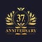 37th Anniversary Design, luxurious golden color 37 years Anniversary