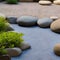 385 Serene Zen Garden: A serene and tranquil background featuring a Zen garden with rocks and sand in calming and muted colors t