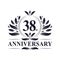 38th Anniversary celebration, luxurious 38 years Anniversary logo design.