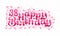 38th Happy Birthday lettering, 38 years Birthday beautiful typography design with pink dots, lines, and leaves