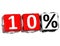 3D 10 Percent Button Click Here Block Text