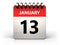 3d 13 january calendar