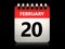 3d 20 february calendar