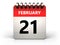 3d 21 february calendar