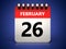 3d 26 february calendar