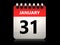 3d 31 january calendar