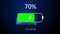 3D 4K Animation of Electric car dashboard charging display with battery indicator