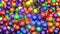 3D 4k many colorful balls/ spheres falling down.