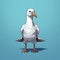 3d 8 Bit Pixel Cartoon Of Albatross - Full Body White Background