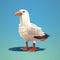 3d 8 Bit Pixel Cartoon Of Albatross - Full Body - White Background