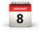 3d 8 january calendar