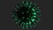 3D abstract animation corona virus form bubble in green color