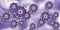 3D abstract background, purple circular flower rendering decorative mural wallpaper.