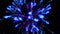 3D Abstract colorful explosion of the star isolated on black background. Animation. Beautiful blue celestial body moving
