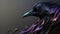 3D Abstract Crow Wild Animal on Dark Background, Generative AI, Illustration
