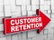 3d abstract cube wall arrow - customer retention