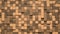 3d Abstract cubes. Video game geometric mosaic waves pattern. Construction of hills landscape using brown blocks. Minecraft and