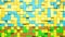 3D Abstract cubes. Video game geometric mosaic waves pattern. Construction of hills landscape using multicolored blocks. Concept