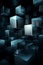 3d abstract dark cube background with minimalist geometric shapes for modern web design