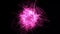 3D abstract digital technology animated pink light particles on black background