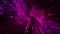 3D abstract digital technology animated pink light particles on black background