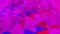 3D abstract field of triangles in pink, red, and blue colors. Animation. Surface with colorful triangles unfolding like