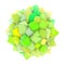 3d abstract green yellow shape on white