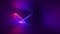 3d abstract neon background, glowing line pink blue moving inside long dark tunnel slow motion. Ultraviolet light illumination.