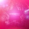 3D abstract pink mesh star background with circles, lens flares and glowing reflections.