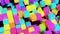 3d abstract simple geometric background with multicolor cubes in 4k. Smooth looped animation. Shifting cubes form a