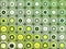 3d abstract tiled mosaic background in green yellow