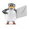 3d Academic penguin has mail