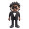 3d African American singer entertainer in tuxedo stands ready