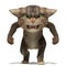 3D aggressive fluffy cat on