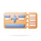 3d Airline Ticket or Boarding Pass Isolated