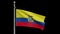 3D Alpha channel Ecuadorian flag waving on wind. Ecuador banner blowing silk
