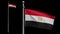 3D Alpha channel Egyptian flag waving on wind. Egypt banner blowing silk