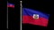 3D Alpha channel Haitian flag waving on wind. Haiti banner blowing soft silk.