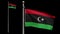 3D, Alpha channel Libyan flag waving on wind. Libya banner blowing soft silk